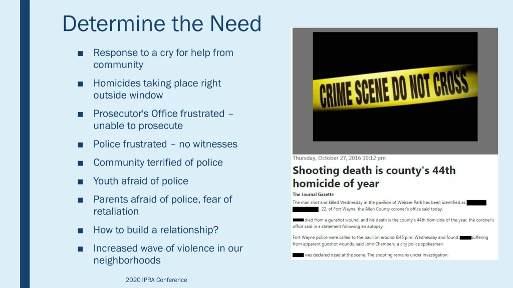 determine the need