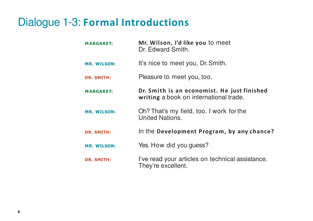 dialogue 1 3 formal introductions
