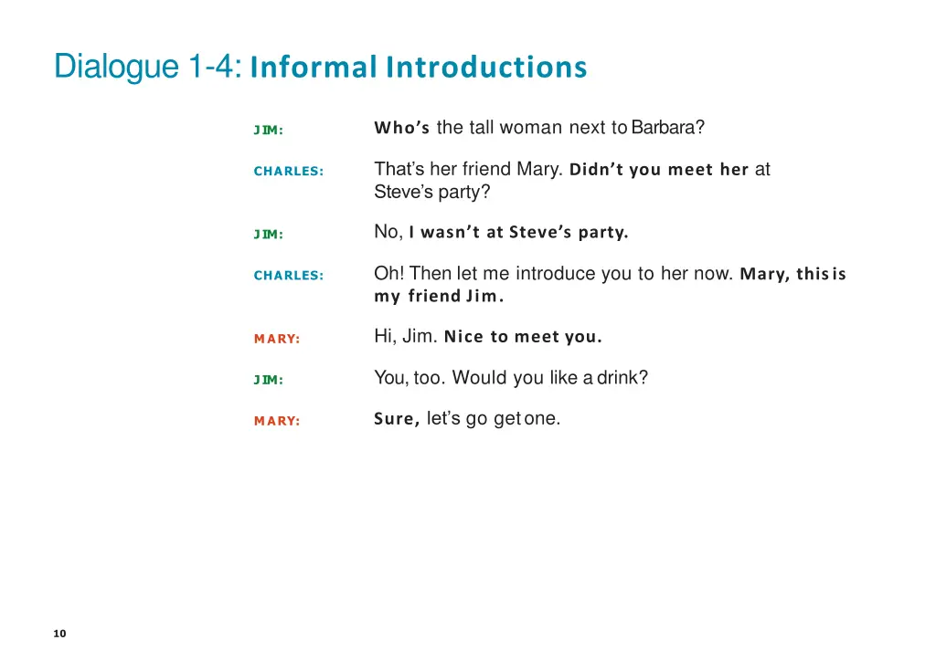 dialogue 1 4 informal introductions