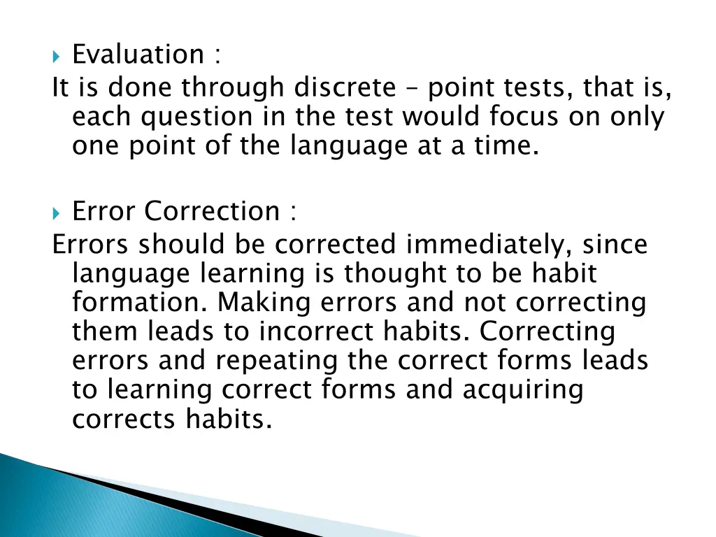 evaluation it is done through discrete point