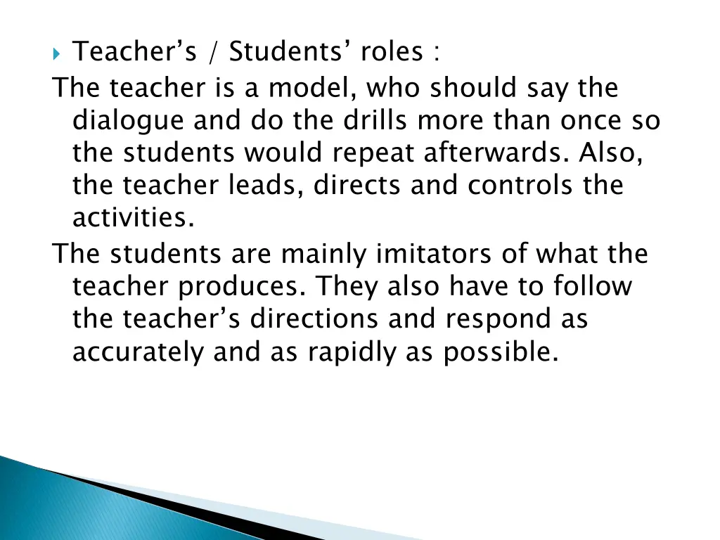teacher s students roles the teacher is a model