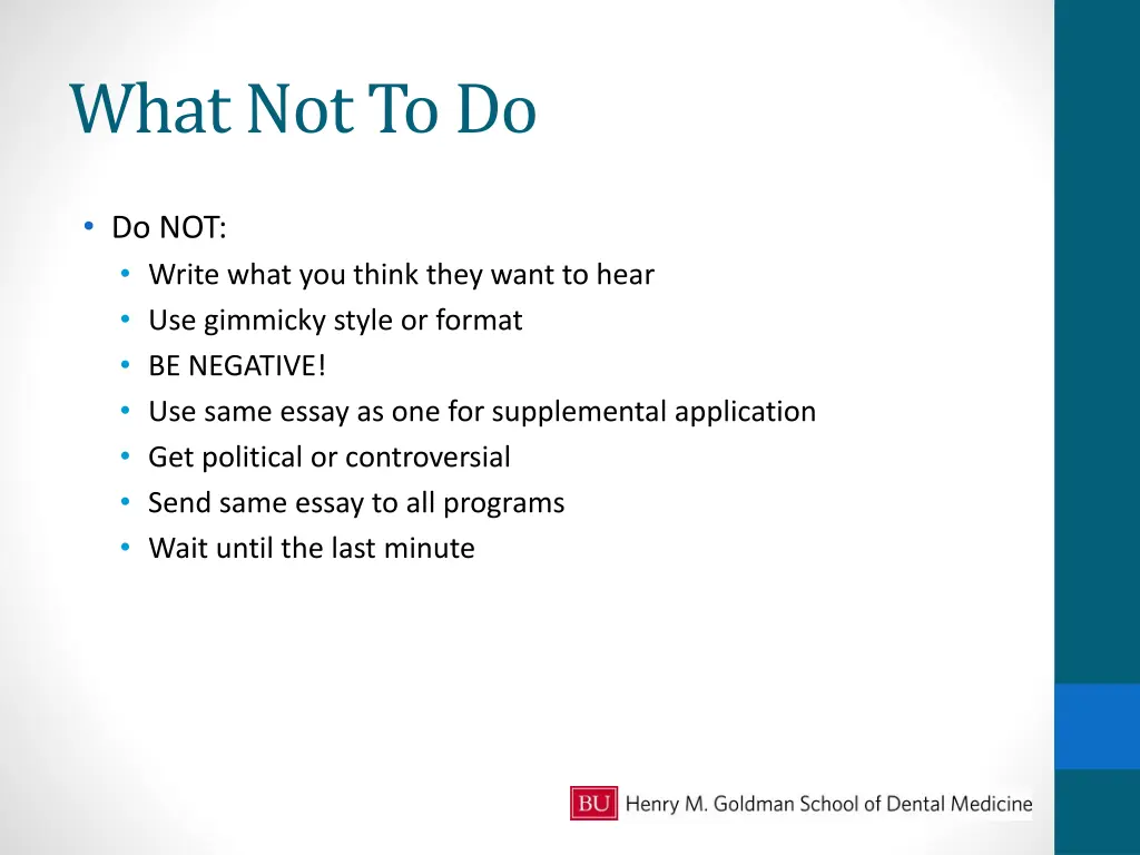 what not to do