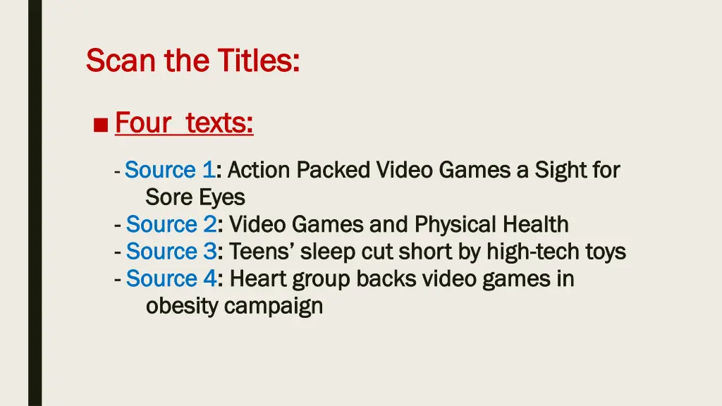 scan the titles scan the titles