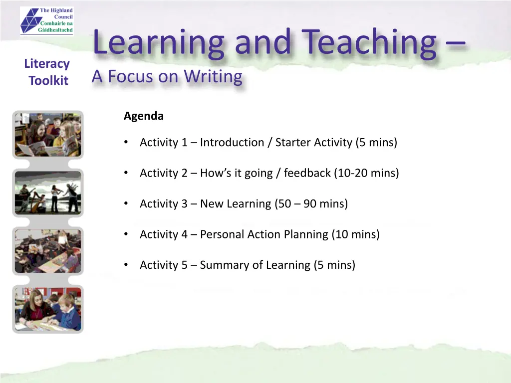 learning and teaching a focus on writing 1