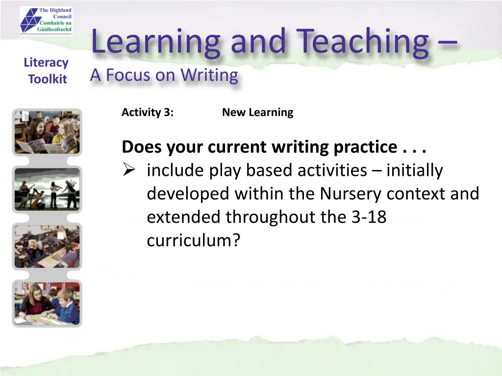 learning and teaching a focus on writing 11