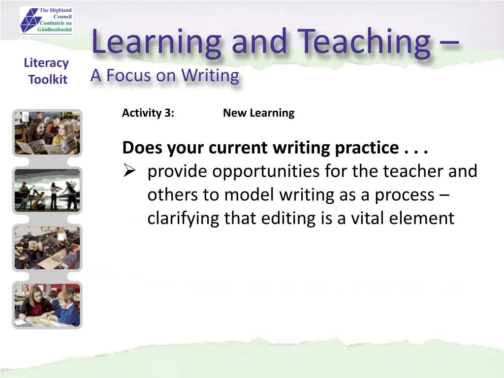 learning and teaching a focus on writing 12