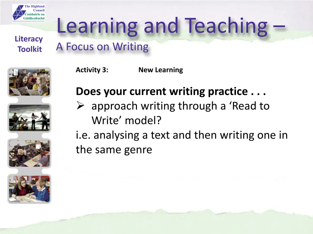 learning and teaching a focus on writing 14