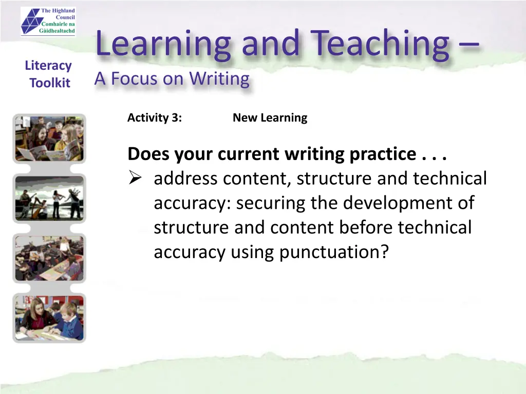 learning and teaching a focus on writing 15
