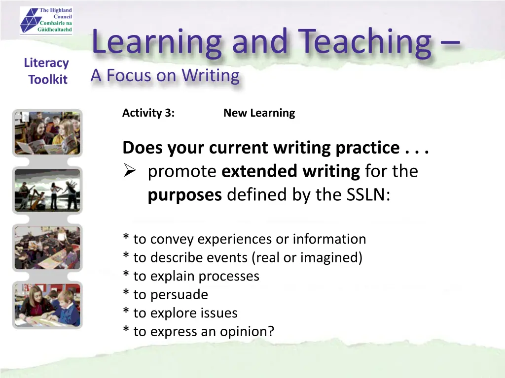 learning and teaching a focus on writing 5
