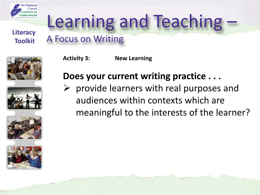 learning and teaching a focus on writing 6