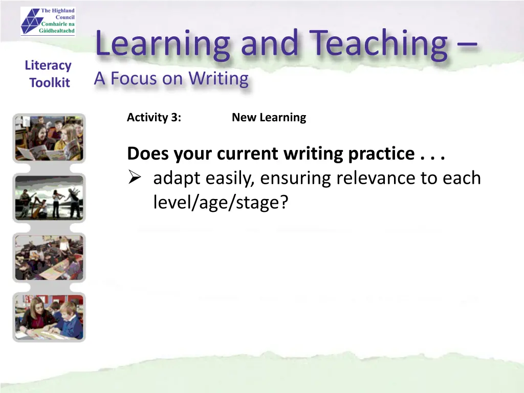 learning and teaching a focus on writing 8