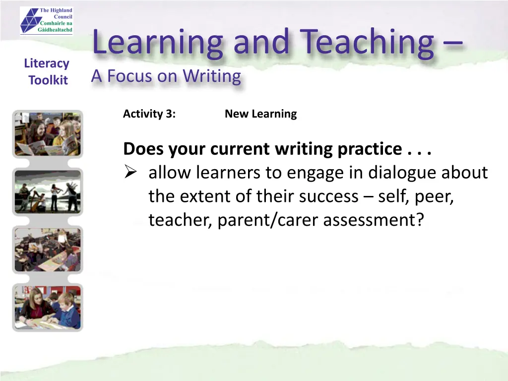 learning and teaching a focus on writing 9