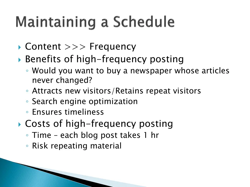content frequency benefits of high frequency
