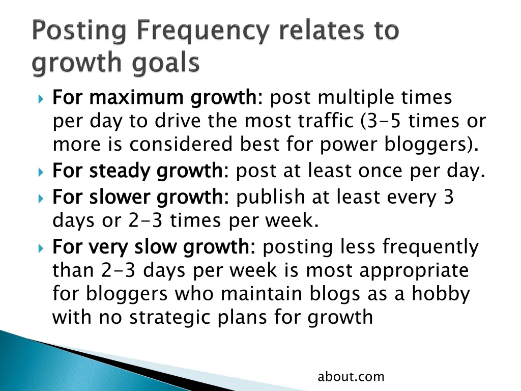 for maximum growth per day to drive the most