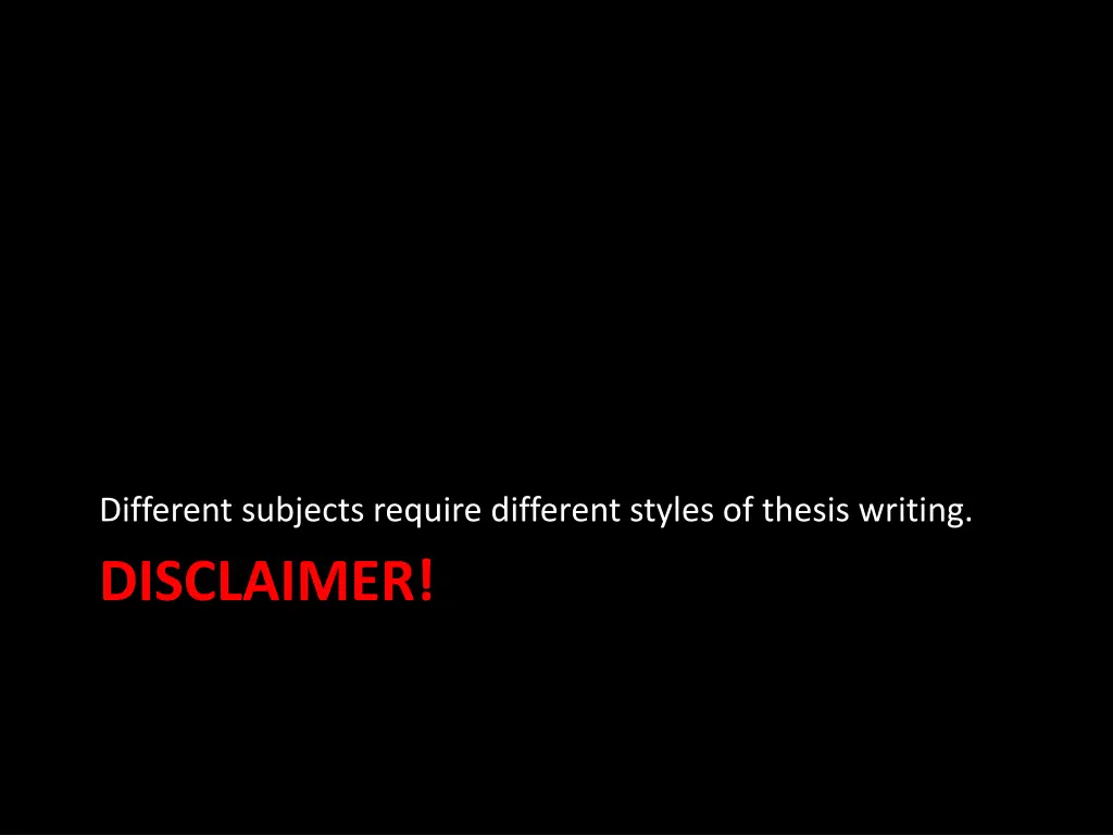 different subjects require different styles