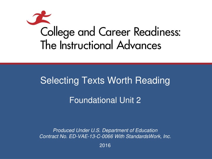 selecting texts worth reading