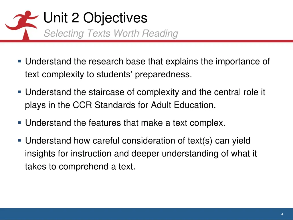 unit 2 objectives selecting texts worth reading