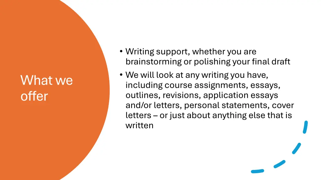 writing support whether you are brainstorming