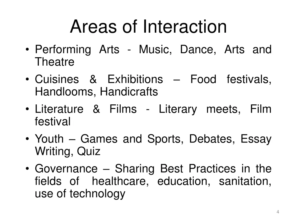 areas of interaction performing arts music dance