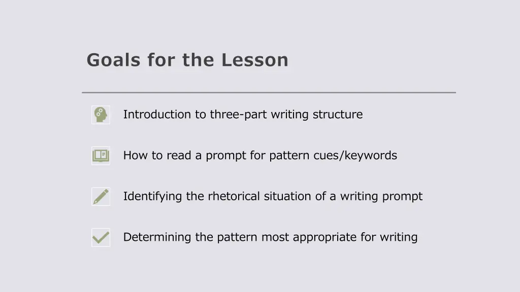 goals for the lesson