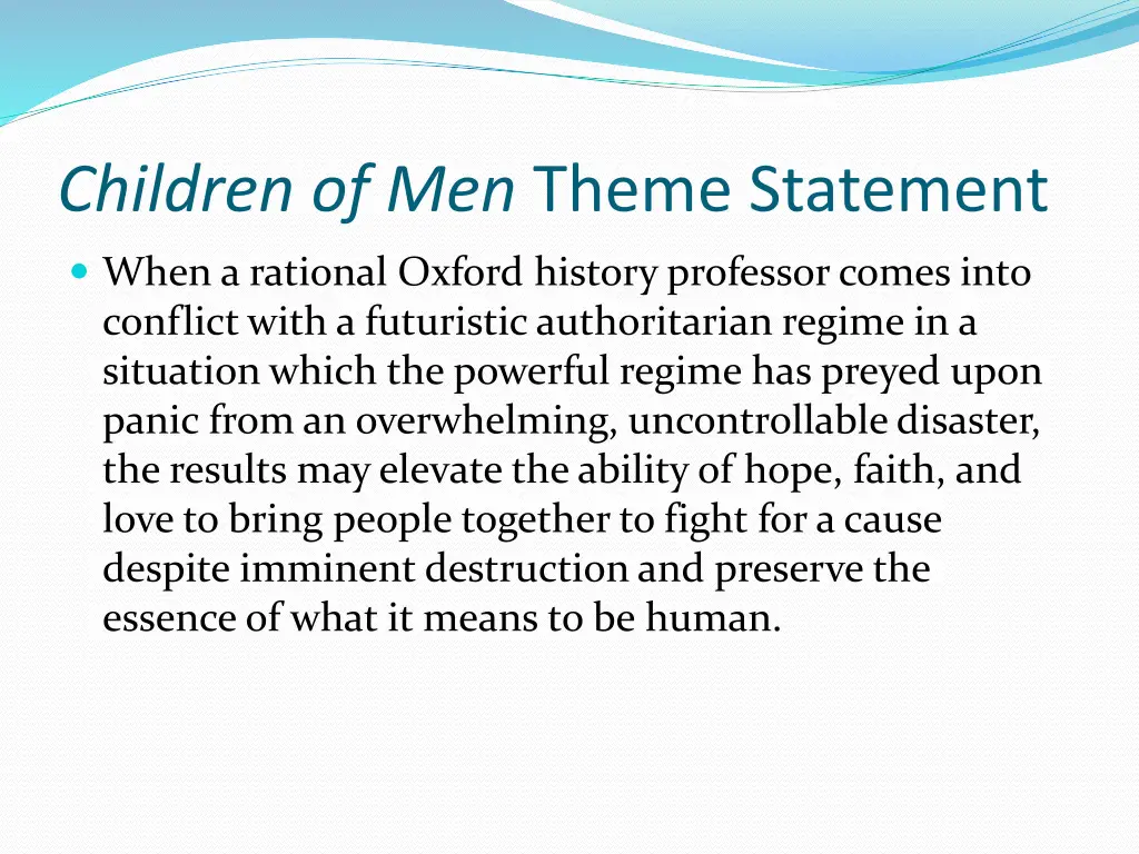 children of men theme statement