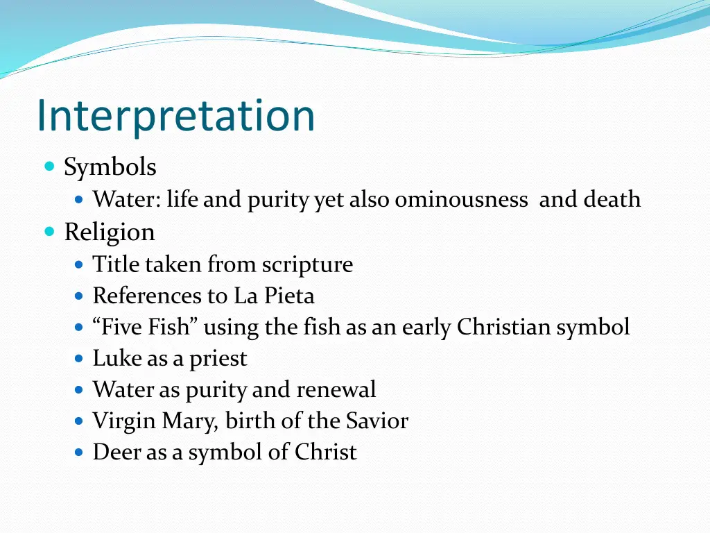 interpretation symbols water life and purity