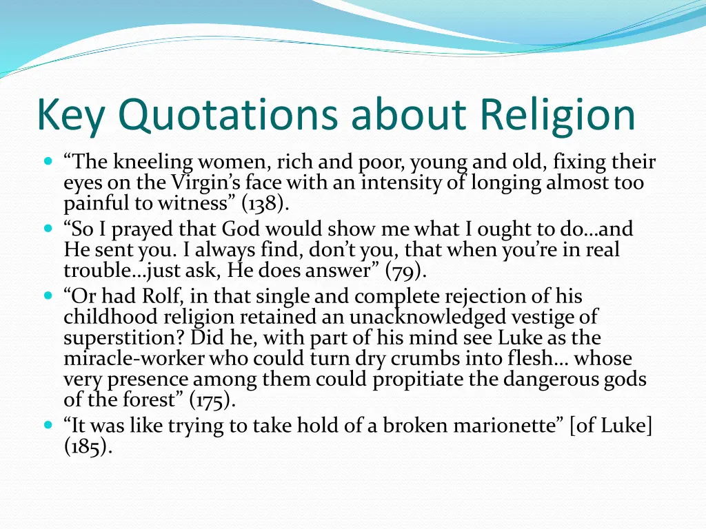 key quotations about religion the kneeling women