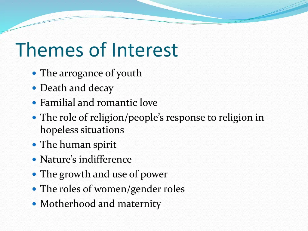 themes of interest