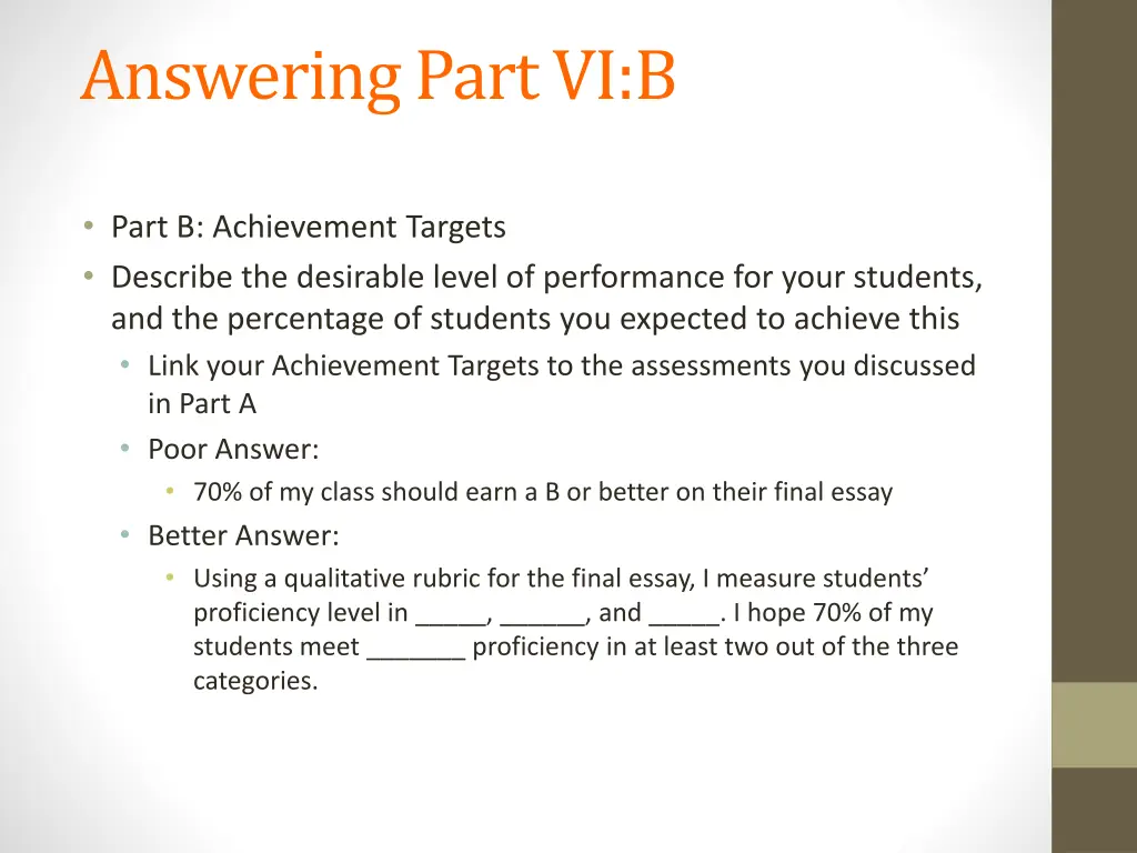 answering part vi b