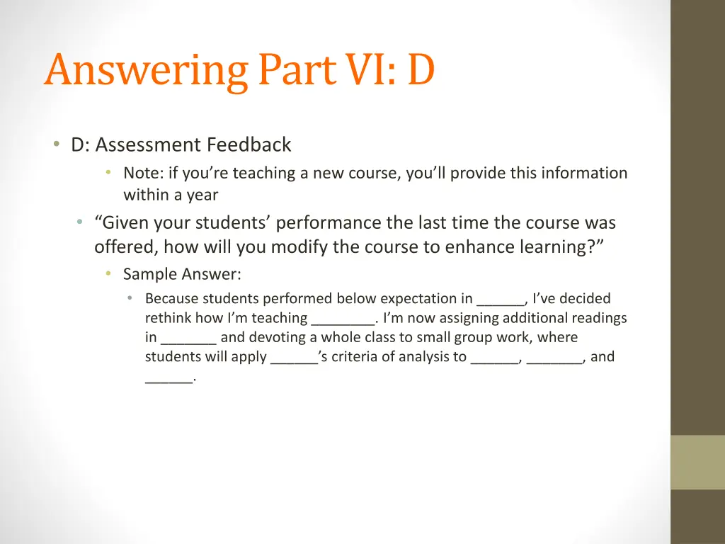 answering part vi d