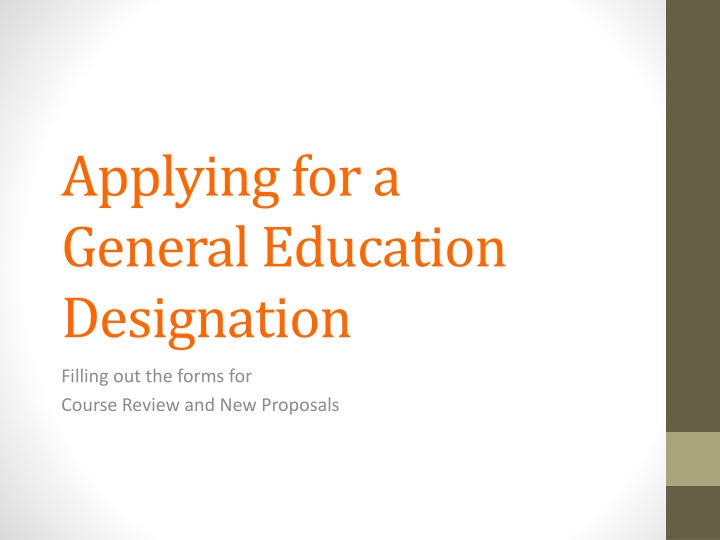 applying for a general education designation