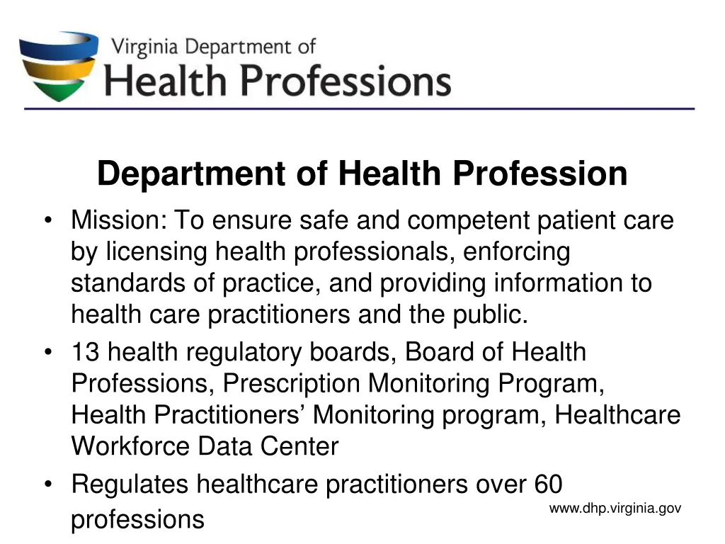 department of health professions 1