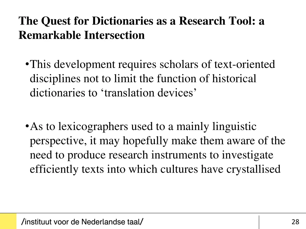 the quest for dictionaries as a research tool 27