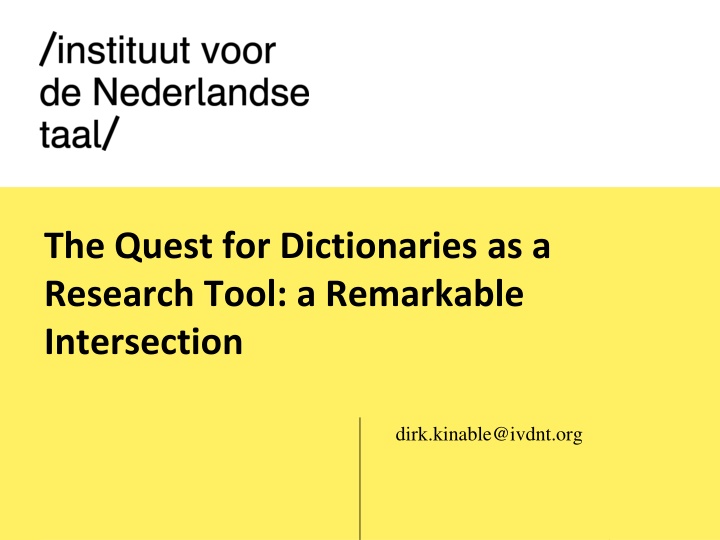 the quest for dictionaries as a research tool