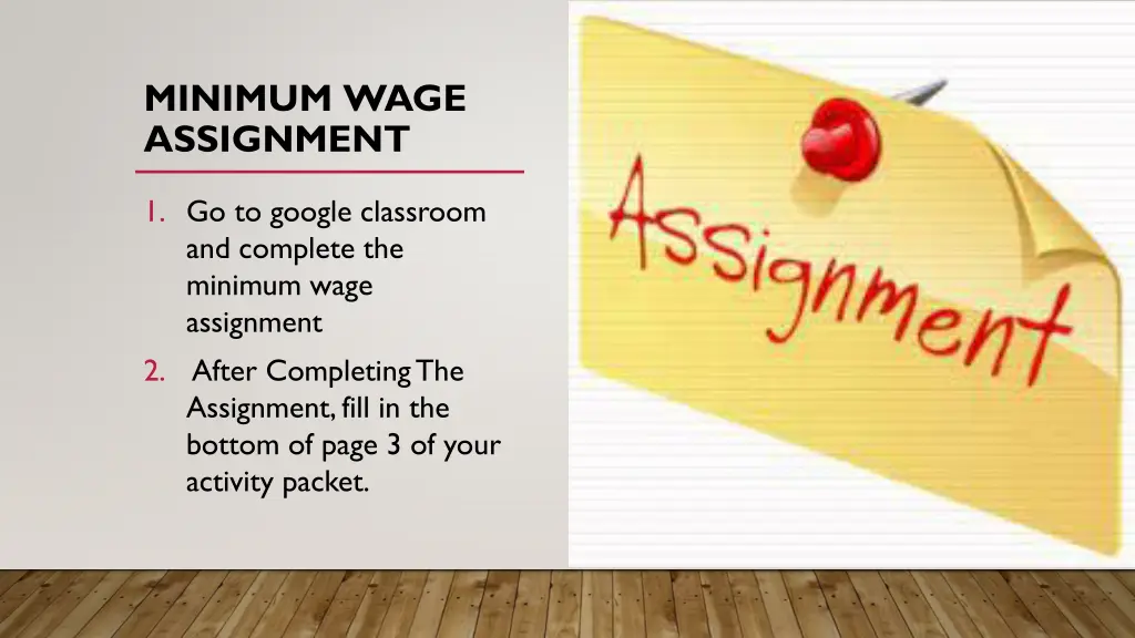 minimum wage assignment