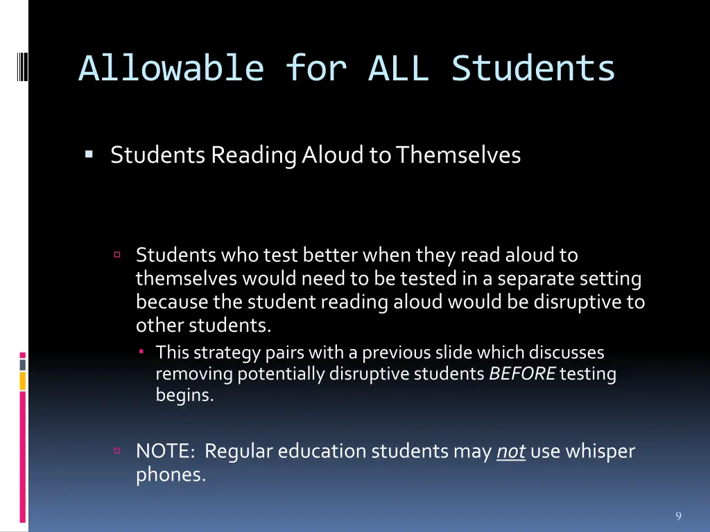 allowable for all students 4