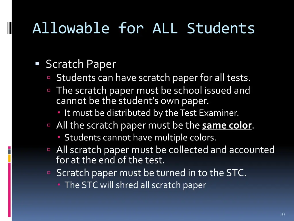 allowable for all students 5