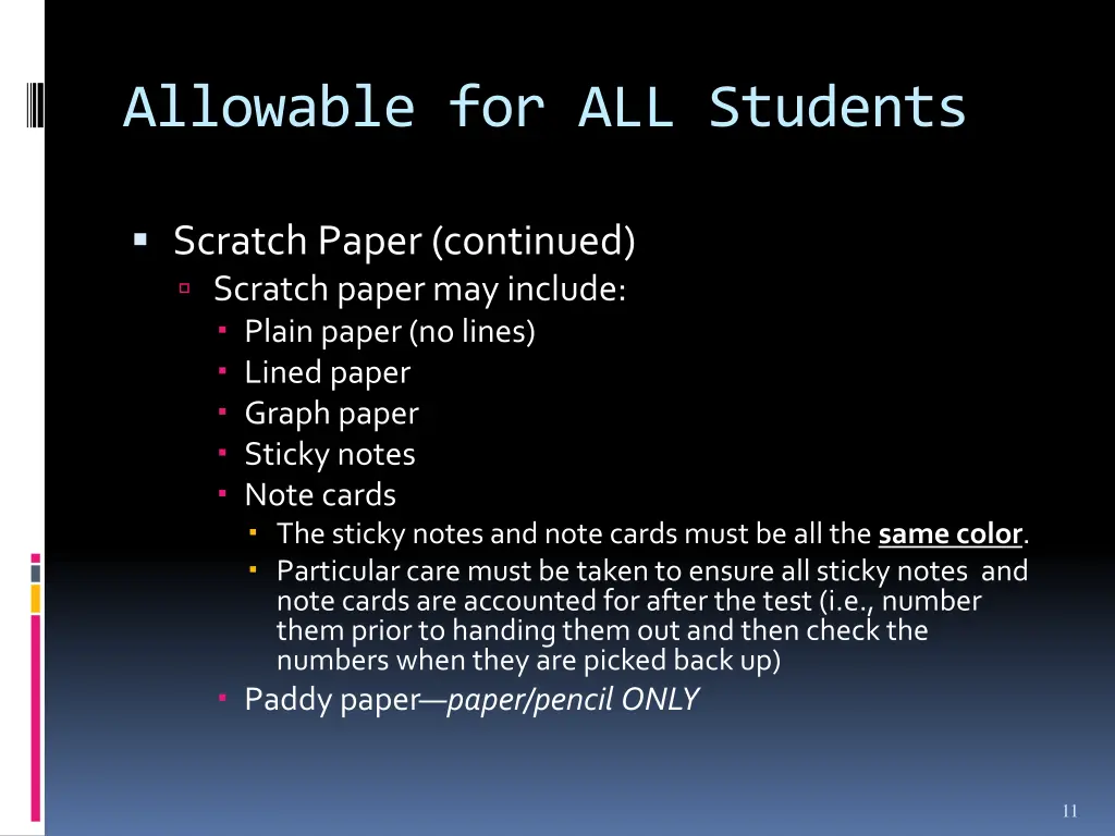 allowable for all students 6