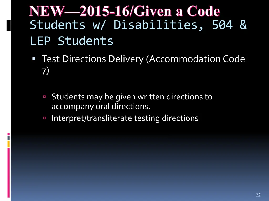 new 2015 16 given a code 1