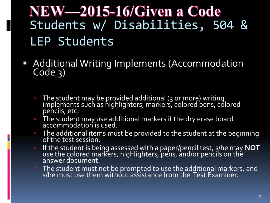 new 2015 16 given a code