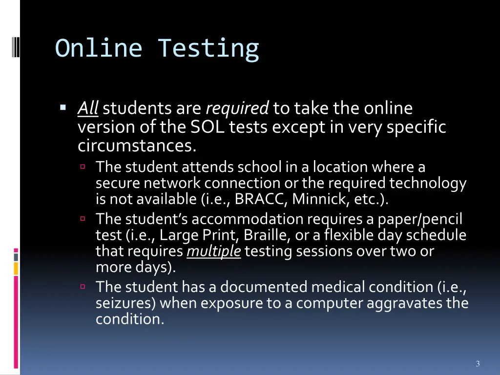 online testing