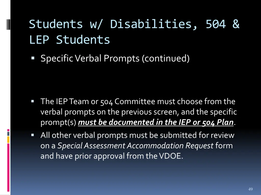 students w disabilities 504 lep students 11