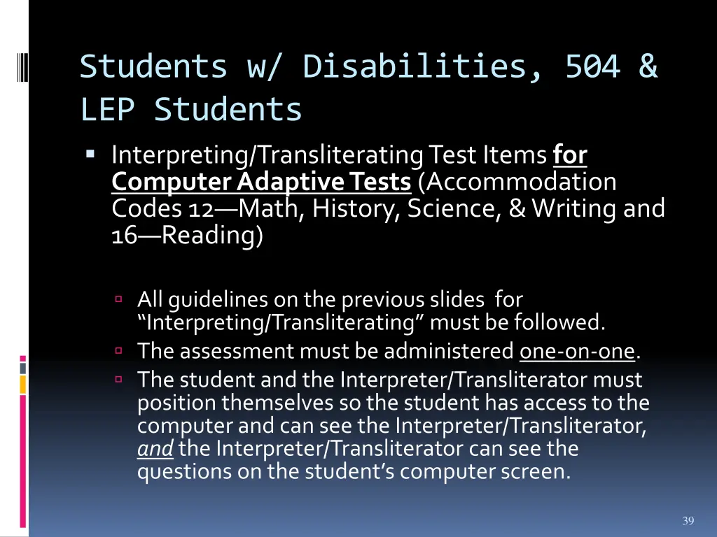 students w disabilities 504 lep students 4