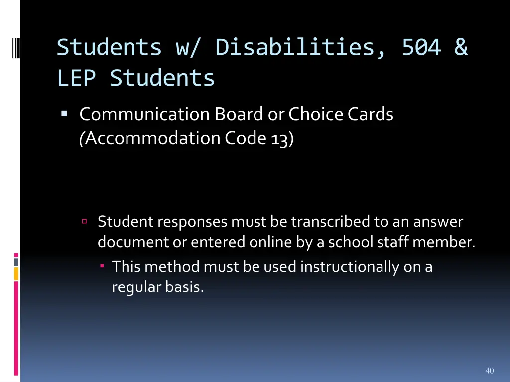 students w disabilities 504 lep students 5