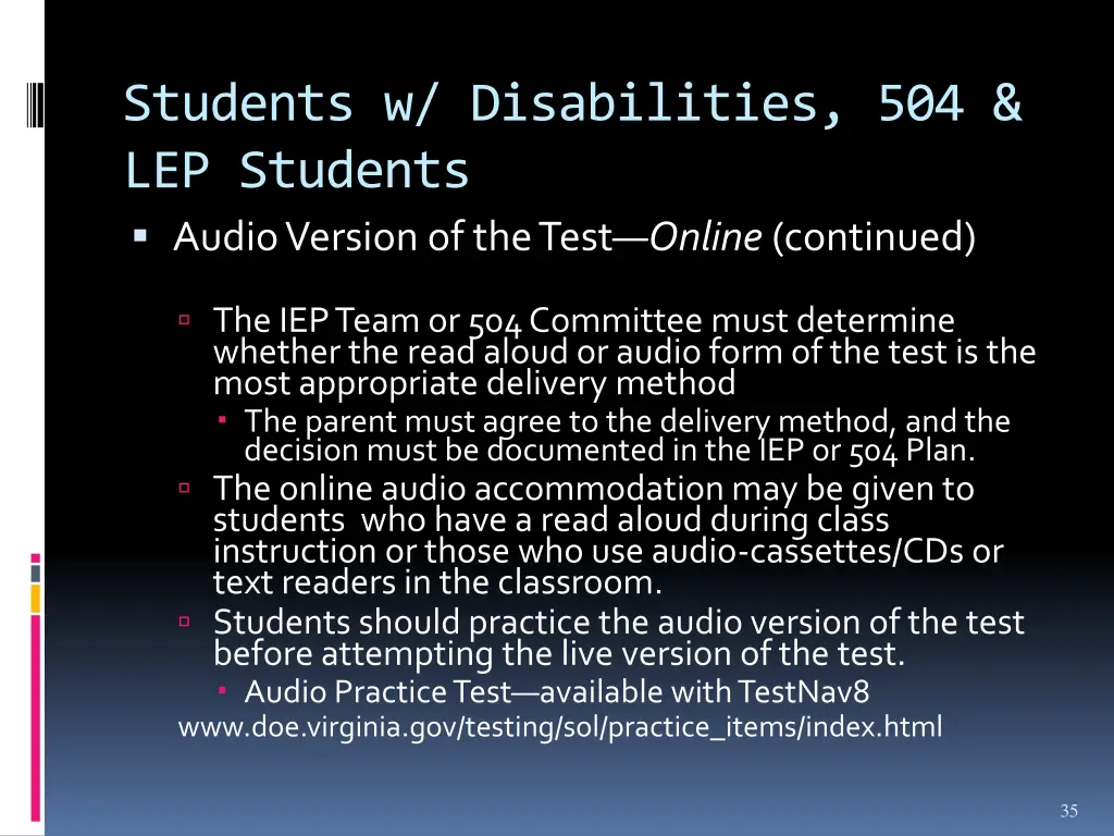 students w disabilities 504 lep students audio 3