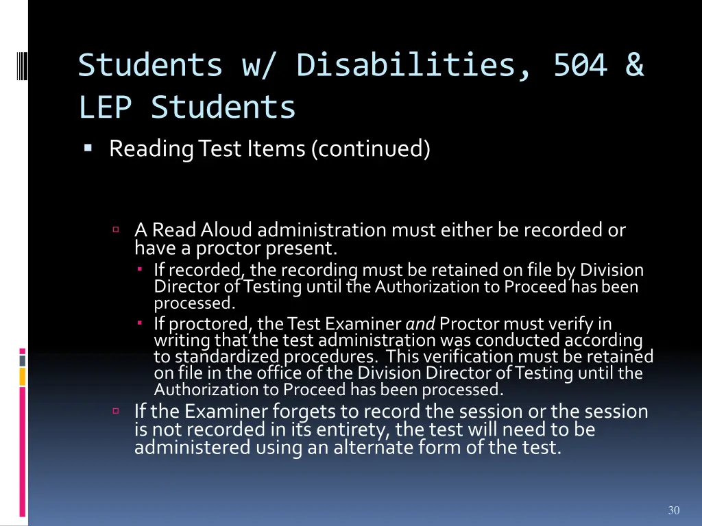 students w disabilities 504 lep students reading 4