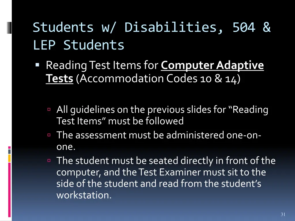 students w disabilities 504 lep students reading 5