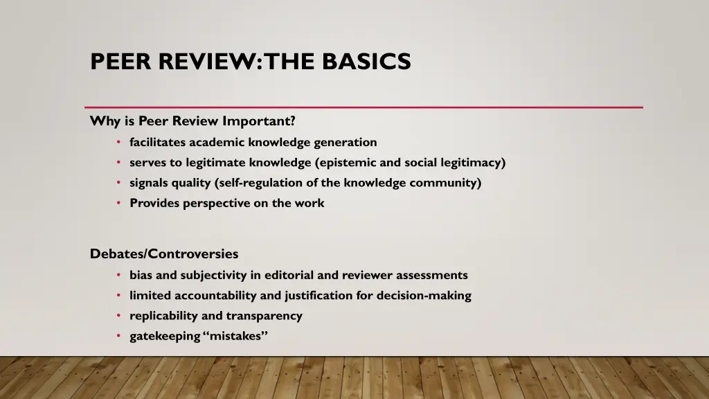 peer review the basics 1