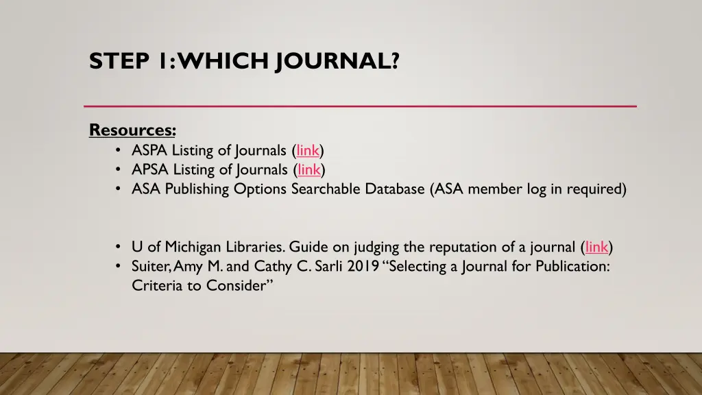step 1 which journal 2