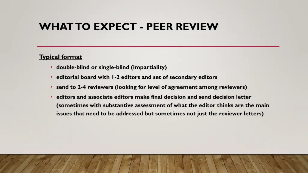 what to expect peer review